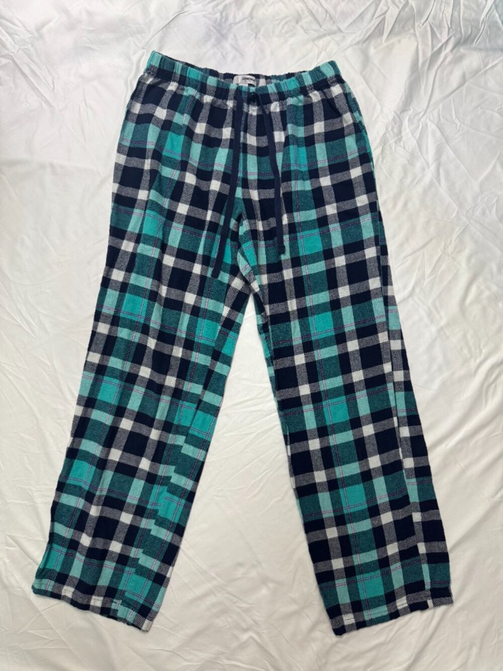 Sonoma Navy Teal Plaid Pajama Pants Women's PXS
